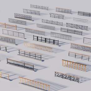 现代栏杆3D模型下载